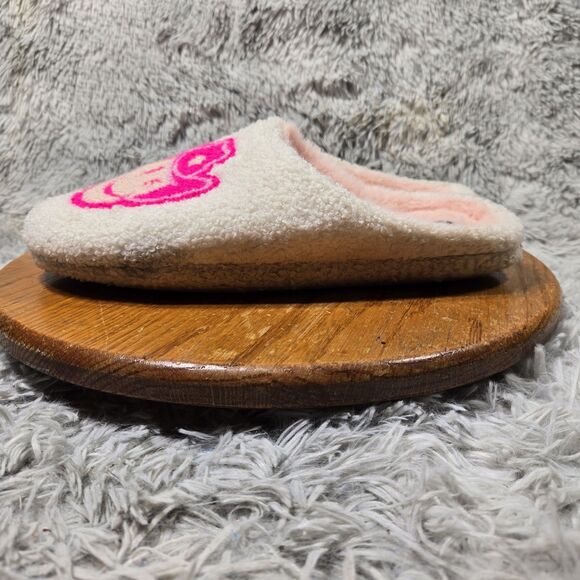Joe Boxer Nordstrom XL 11-12 Pink Cowboy Wink/Smiley Faux Fur Lined Slippers - Picture 3 of 10